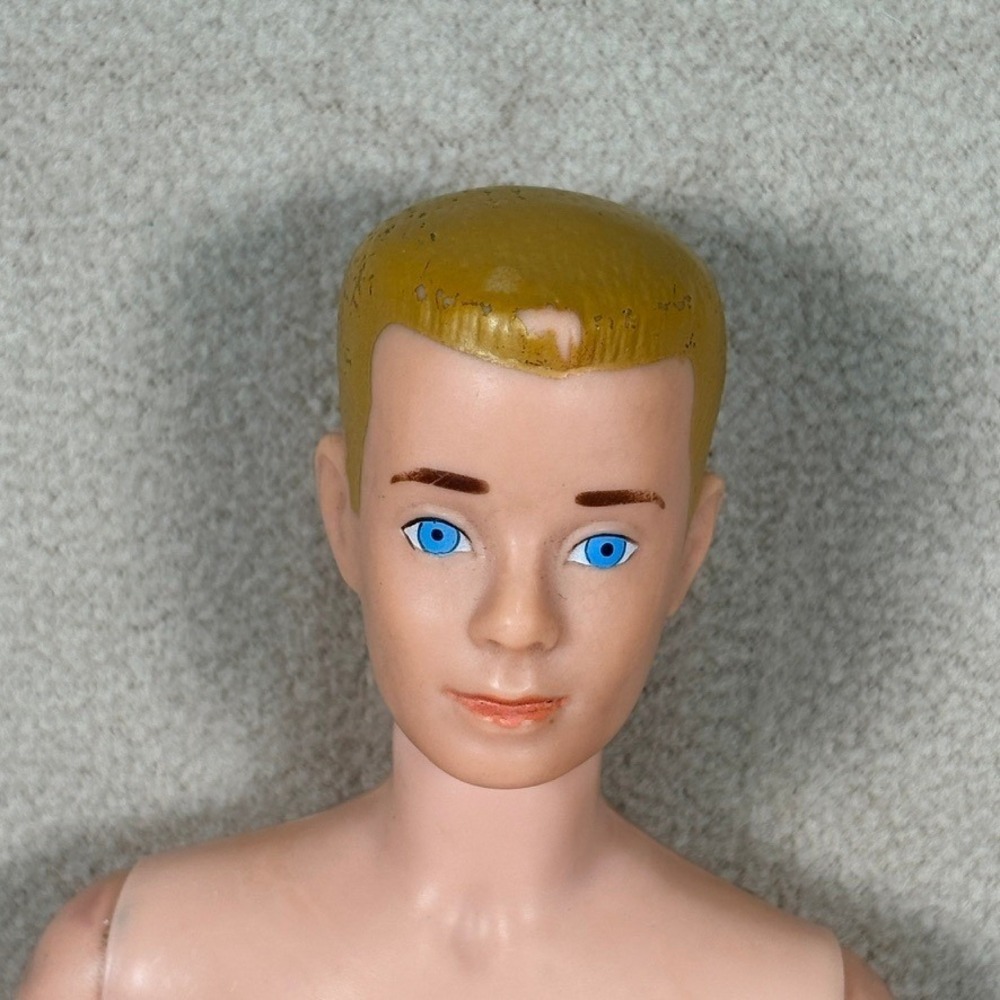 Vintage 1960s Ken Doll and Clothing Lot Blonde Painted Hair Jacket Shorts Shoes - Picture 13 of 14